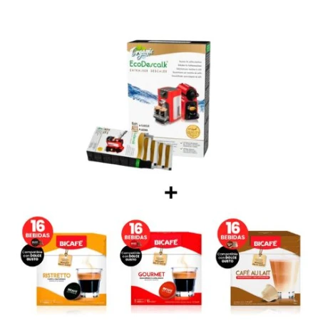 Pack Regalo 3 Cajas Capsulas Bicafe + Descalcificador Cafetera Jarra Obsequio 001
