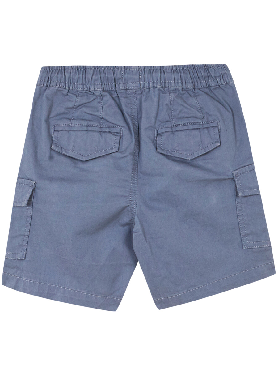 Pantalon Cargo Corto Con Cinturilla Elastica Azul Claro
