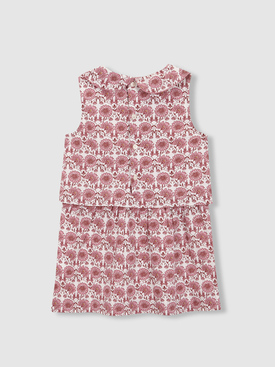 Vestido Estampado Flores Berenjena