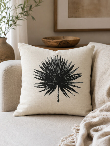 FUNDA ALMOHADON LILLE BOTANIC NEGRO