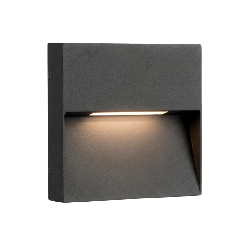 ARTEFACTO EXTERIOR DE PARED CUADRADO GALEANO 3W Luminaria de Exterior de Pared Cuadrado Galeano 3W Gris