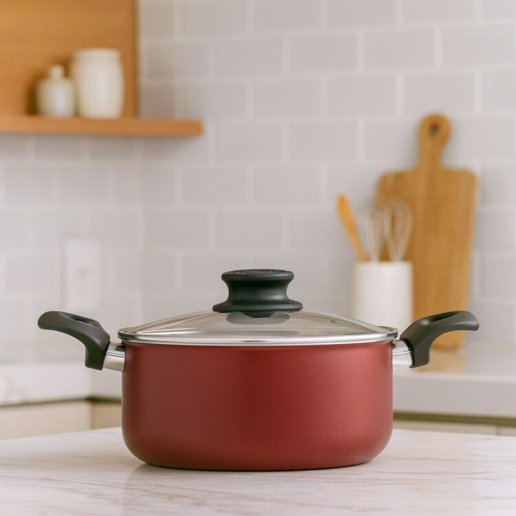 Olla Cacerola Antiadherente Tramontina Paris 20cm 2,9 litros BORDO