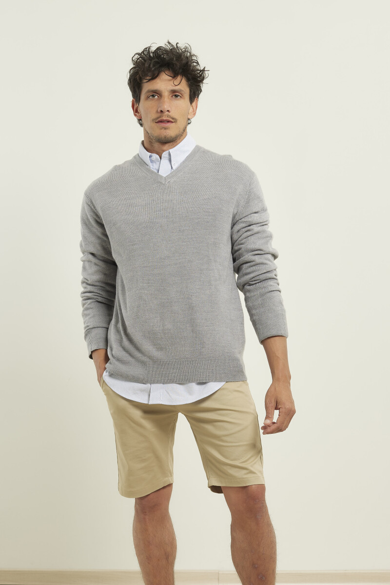 Sweater V Harrington Urban - Gris Medio Melange 