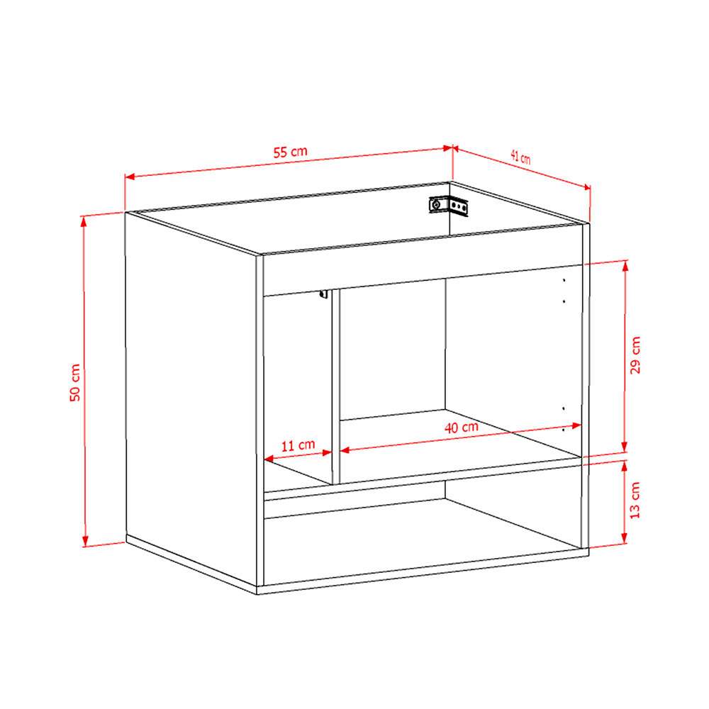MUEBLE BAÑO MODELO ACACIA SIN TAPA - 60 CM Mueble Baño Modelo Acacia Sin Tapa - 60 Cm