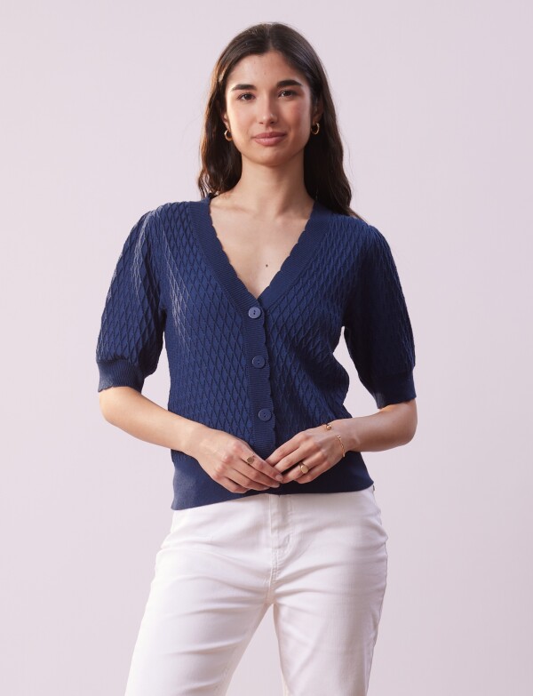 Cardigan Rombos AZUL