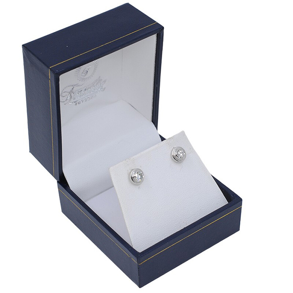 Caravanas En Oro 18K Blanco Y Brillantes Caravanas En Oro 18K Blanco Y Brillantes