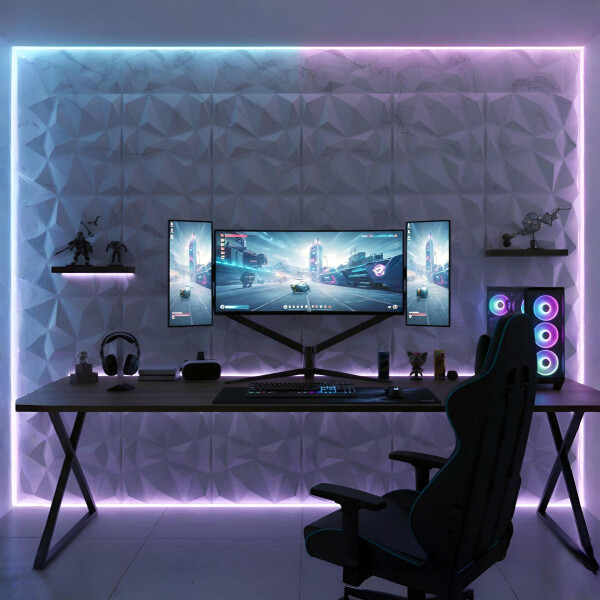 Revestimiento de Pared Panel 3D PVC 50x50Cm Marmol Claro X24 Formas Mármol Claro