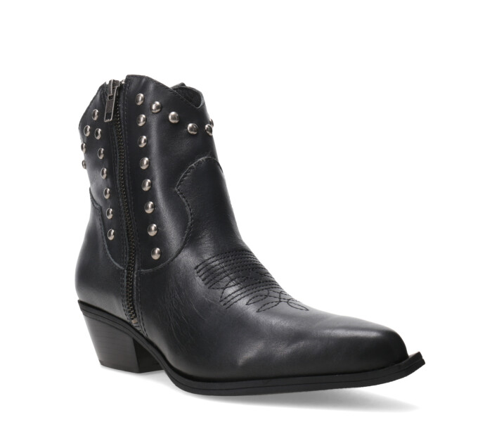 Bota caña baja con tachas 347709 Preto