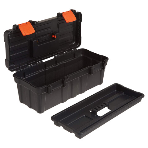 Caja negra cierres naranja y tapa organizadora 13" TT0222