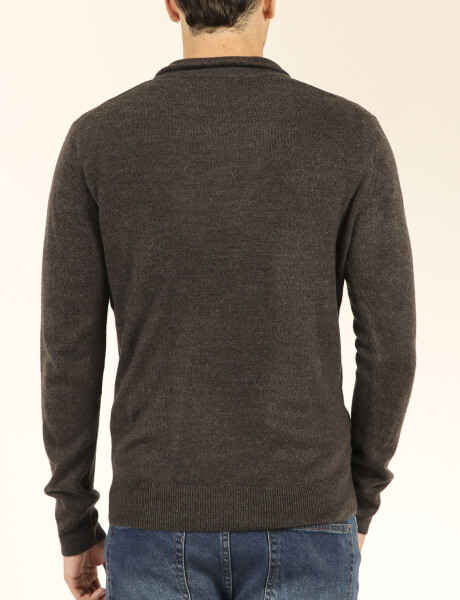 Sweater Medio Cierre Harrington Urban Gris Oscuro Melange
