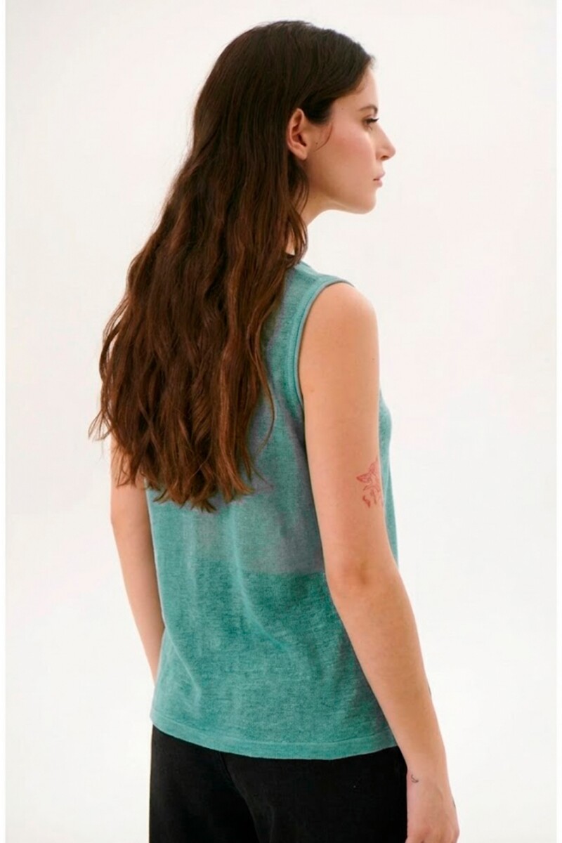 TOP TEJIDO LINO AQUA