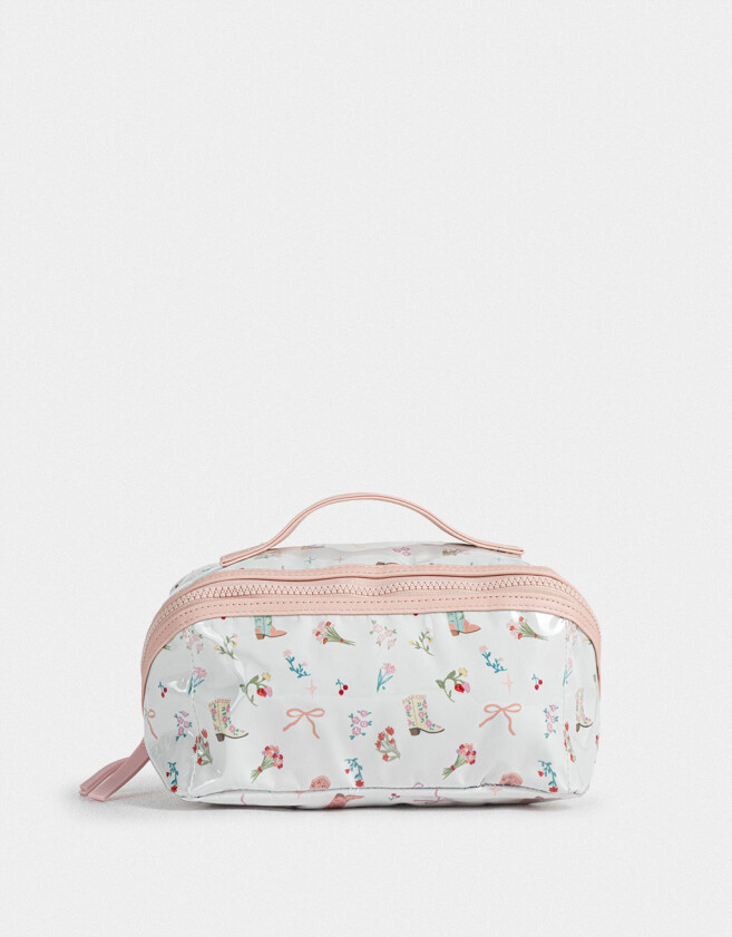 Porta Cosméticos Flores Portacosméticos Valija - Blanco Crudo