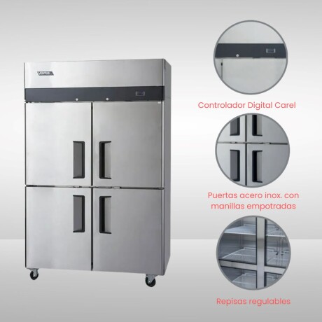 Heladera cuatro puertas acero inoxidable 900 litros Heladera cuatro puertas acero inoxidable 900 litros
