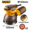 Lijadroa roto orbital 125mm 320w Ingco Lijadroa roto orbital 125mm 320w Ingco