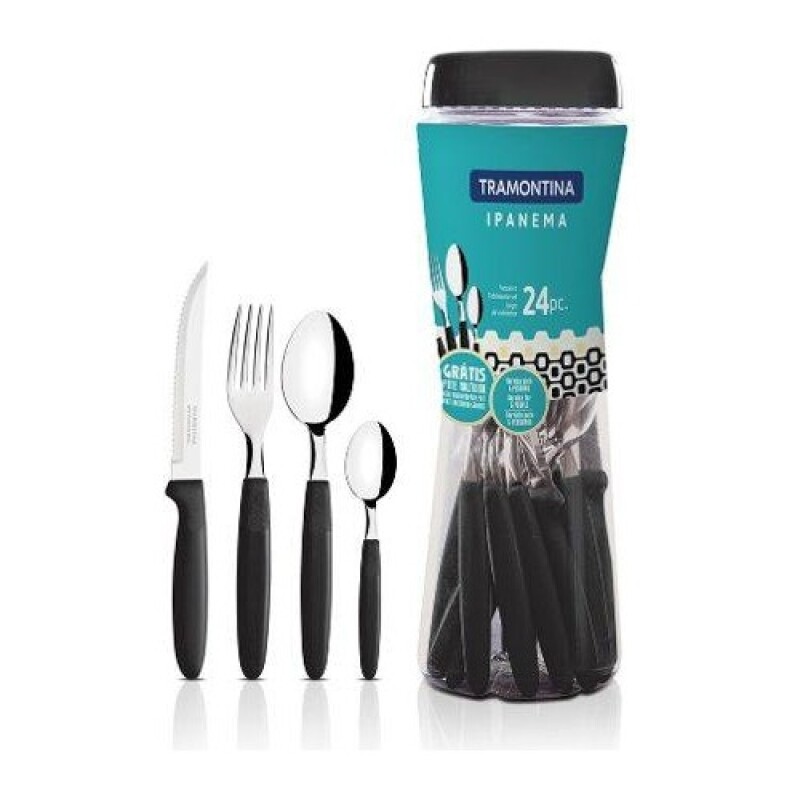 Juego de cubiertos de 24 piezas Ipanema Negro Tramontina Negro