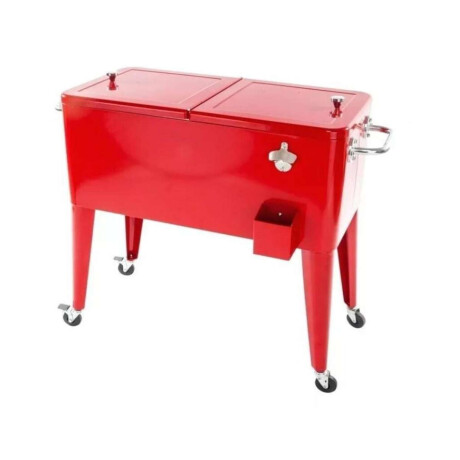 Conservadora Bar con ruedas 76L Rojo