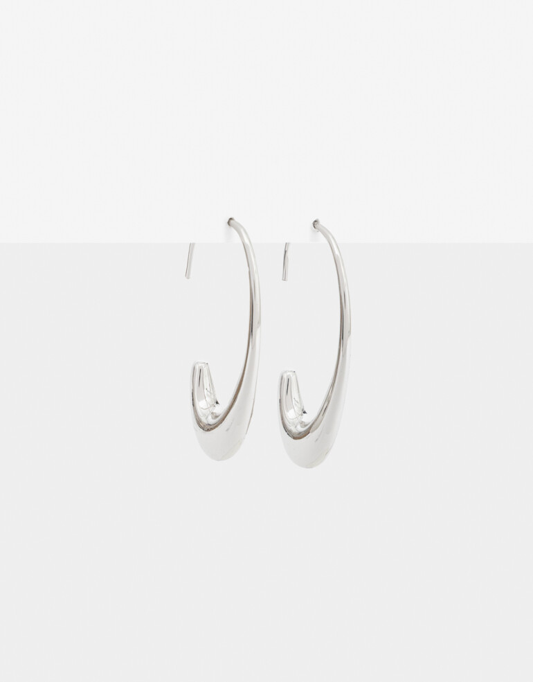 Aros Argollas Metal Argollas De Metal - Plateado Rodio