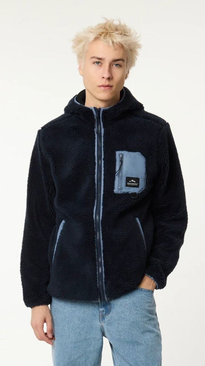 NAVY CAVE POLAR HOODIE 