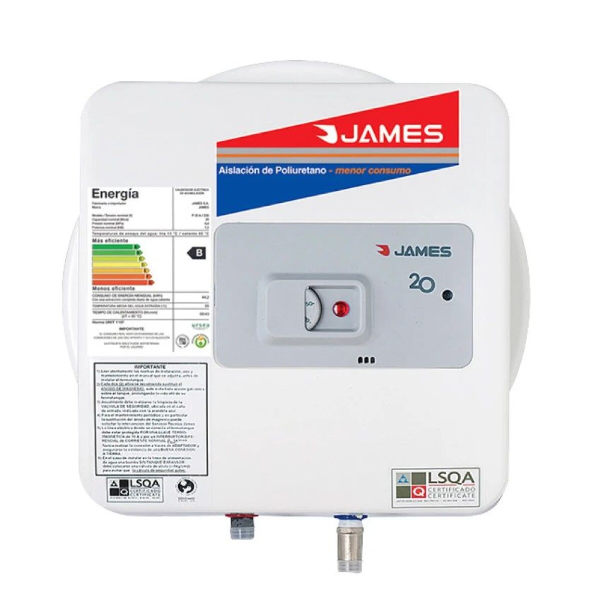 TERMOTANQUE JAMES 20 LTS 