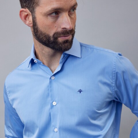 Camisa Luxury Celeste oscuro