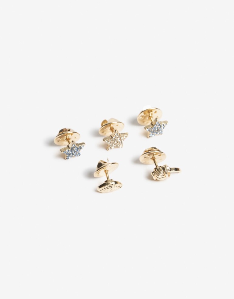 Prendedor Strass Set De Pines Argentina - Dorado
