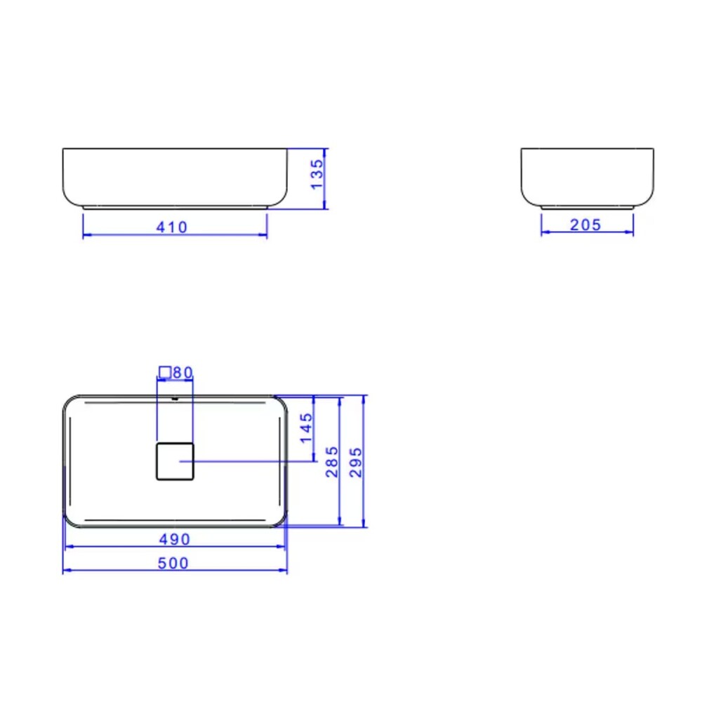 Bacha de apoyo rectangular 50x30 cm verde salvia Mate Deca Bacha De Apoyo Rectangular 50x30 Cm Verde Salvia Mate Deca