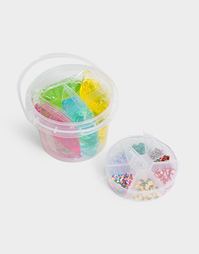 Lúdico Glitter Set De Slimes Con Toppers - Azul Celeste