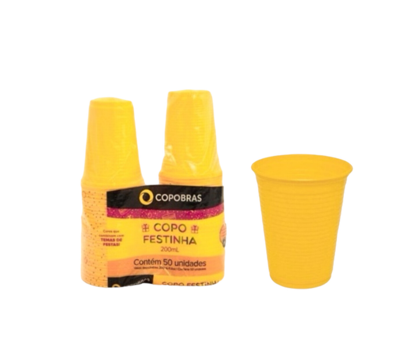 Vasos Descartable Copobras 200 ml x 50 Color - Naranja 