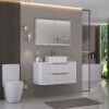 Mueble de baño Suspendido Alice Blanco 100 cm con Bacha de Loza Mueble De Baño Suspendido Alice Blanco 100 Cm Con Bacha De Loza