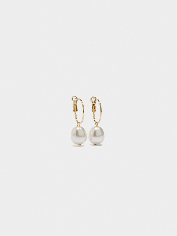 Aros Con Perlas blanco