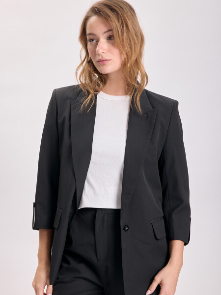 Blazer manga 3/4 Negro
