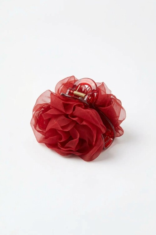 Broche flor rojo