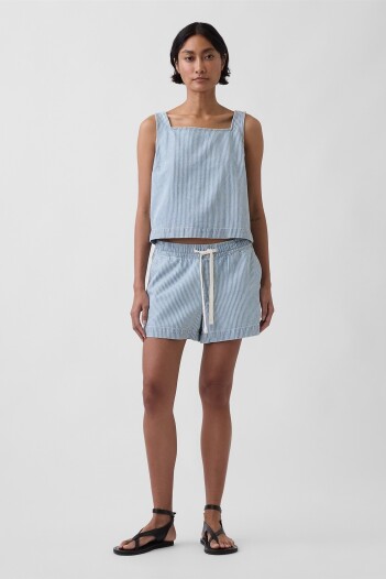 Short Jogger Rayado Mujer Blue Railroad Stripe