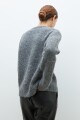 Cardigan bordado con canutillos gris melange