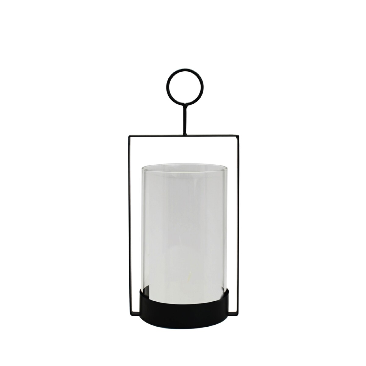 PORTA VELA BOROSILICATO SOPORTE METAL 12.3X10X27CM 
