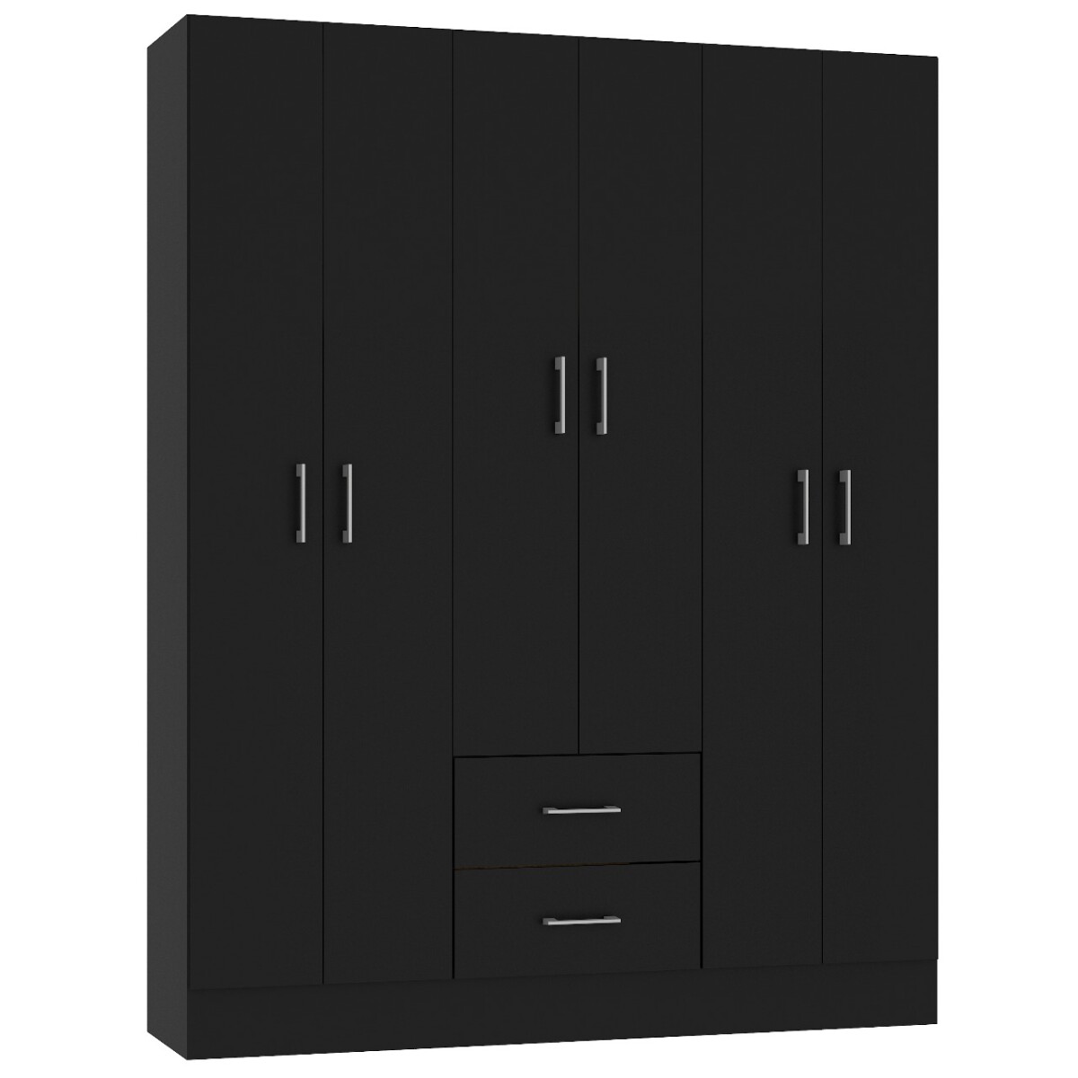 ROPERO 6 PUERTAS 2 CAJONES GUARDARROPA ARMARIO PLACARD CLOSET - NEGRO 