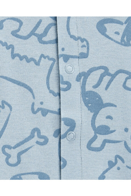 Pijama convertidor de algodón con medias y gorro, azul, diseño perros Sin color