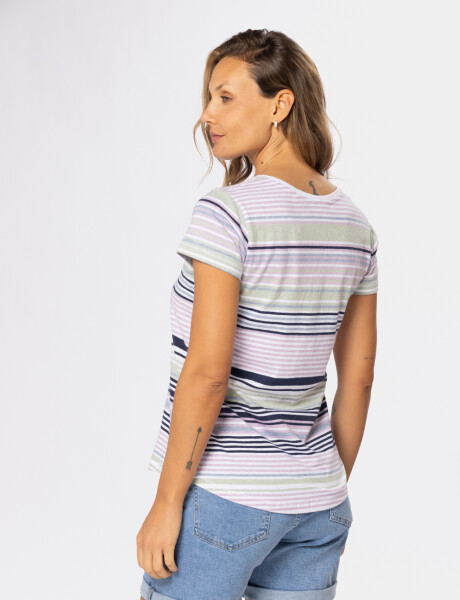 REMERA RAYADA DE ALGODÓN Blanco