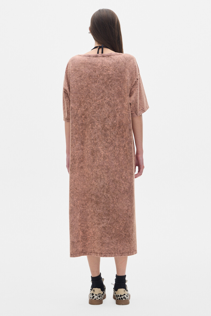Vestido Pad Cotton Rust