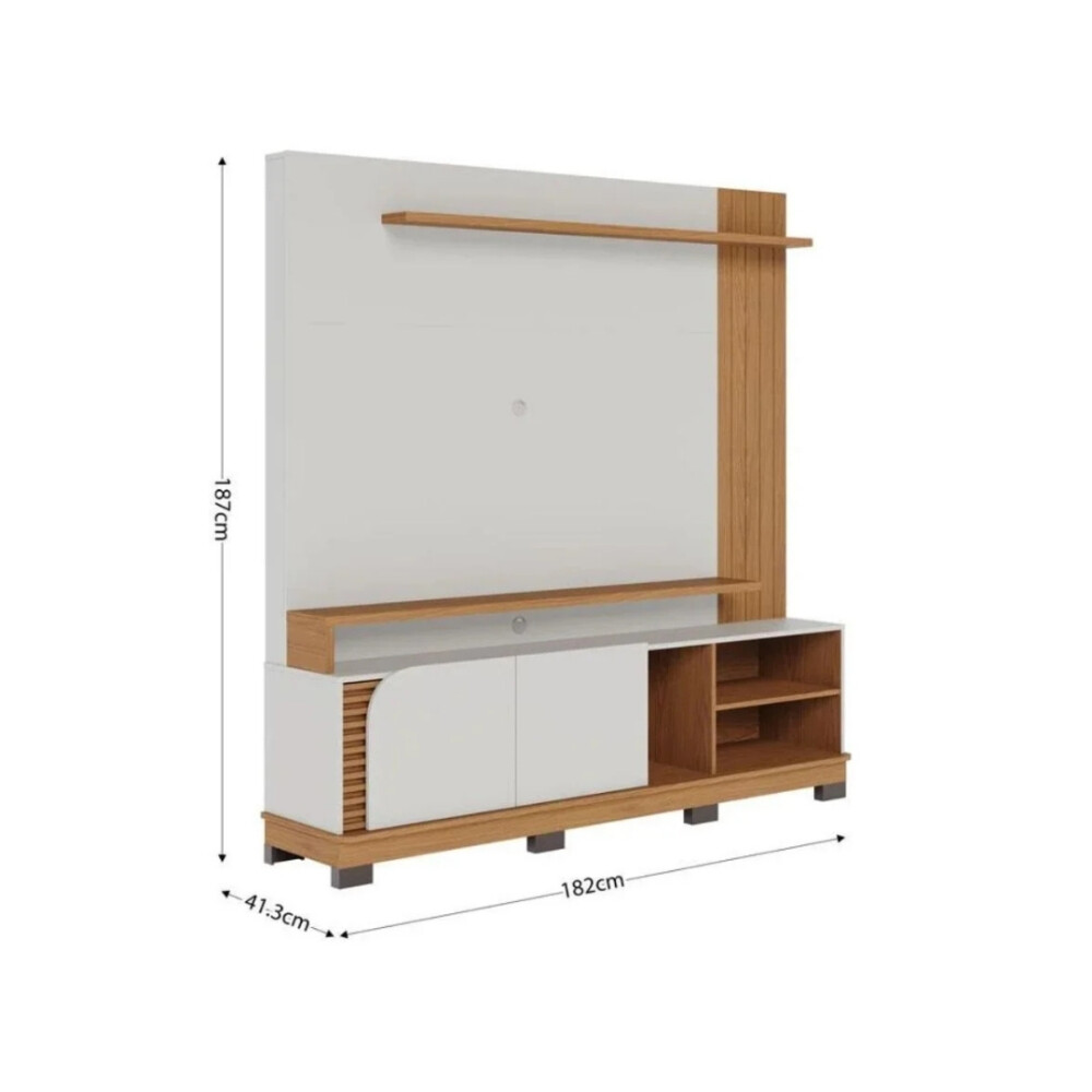 ESTANTE COLIBRI JURERE 1.8 FREIJO OFF WHITE HASTA TV 65" INVERFIN Unica