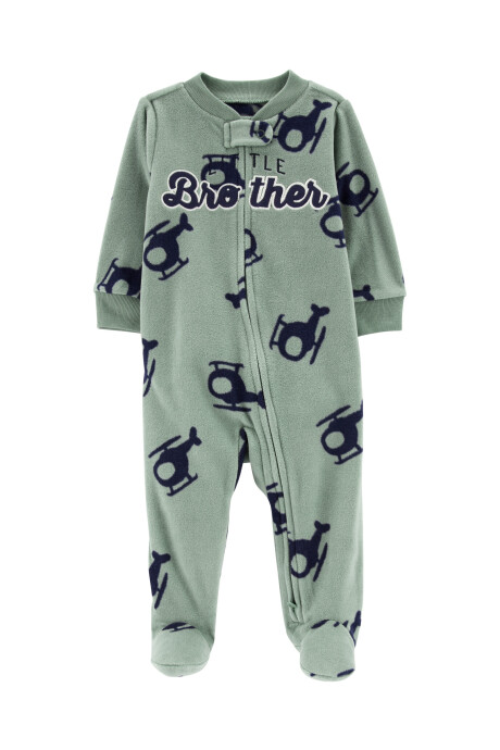 Pijama una pieza de micropolar con pie y doble cierre 0