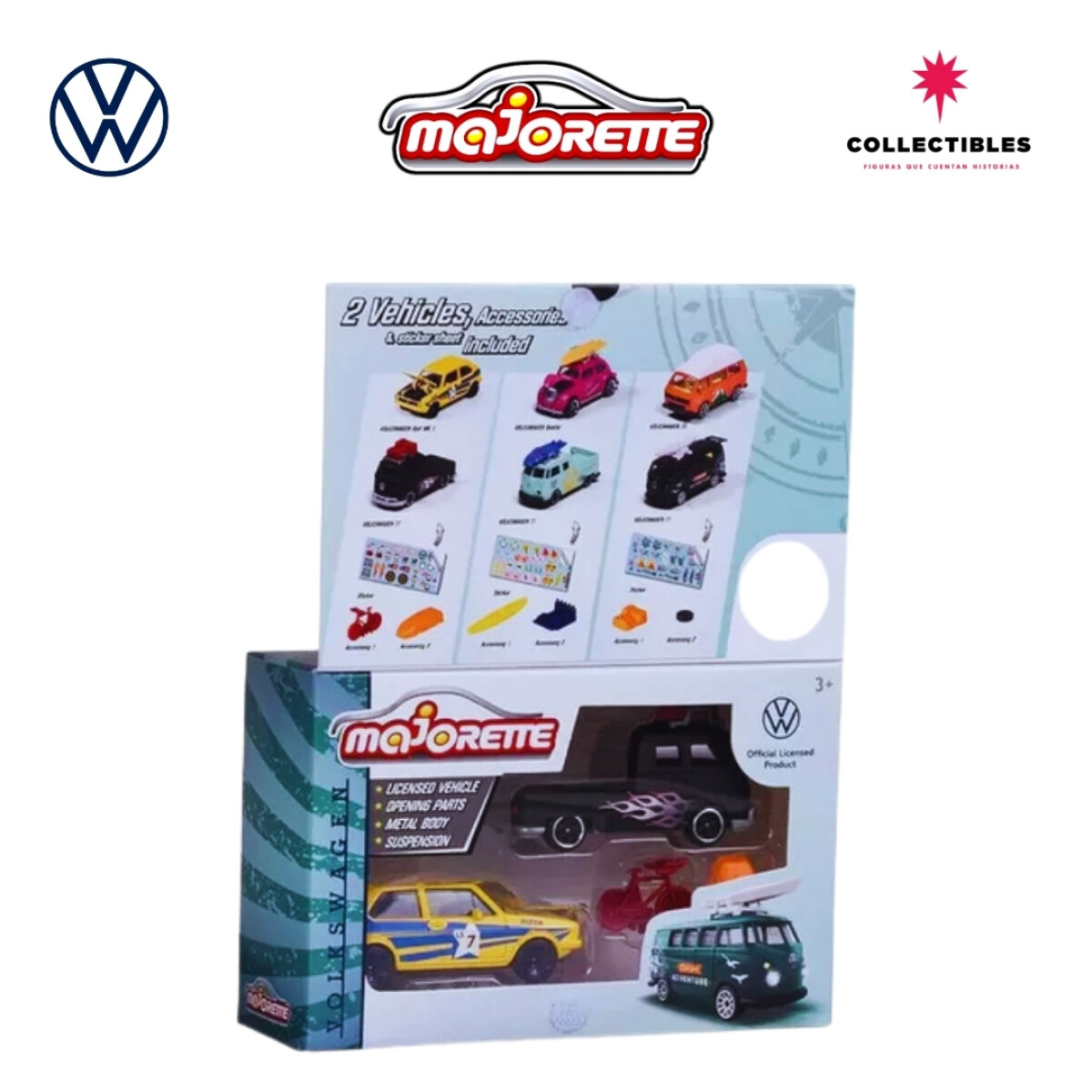 MAJORETTE! VOLKSWAGEN THE ORIGINALS PACK X2 - GOLF MK 1 AND T1 