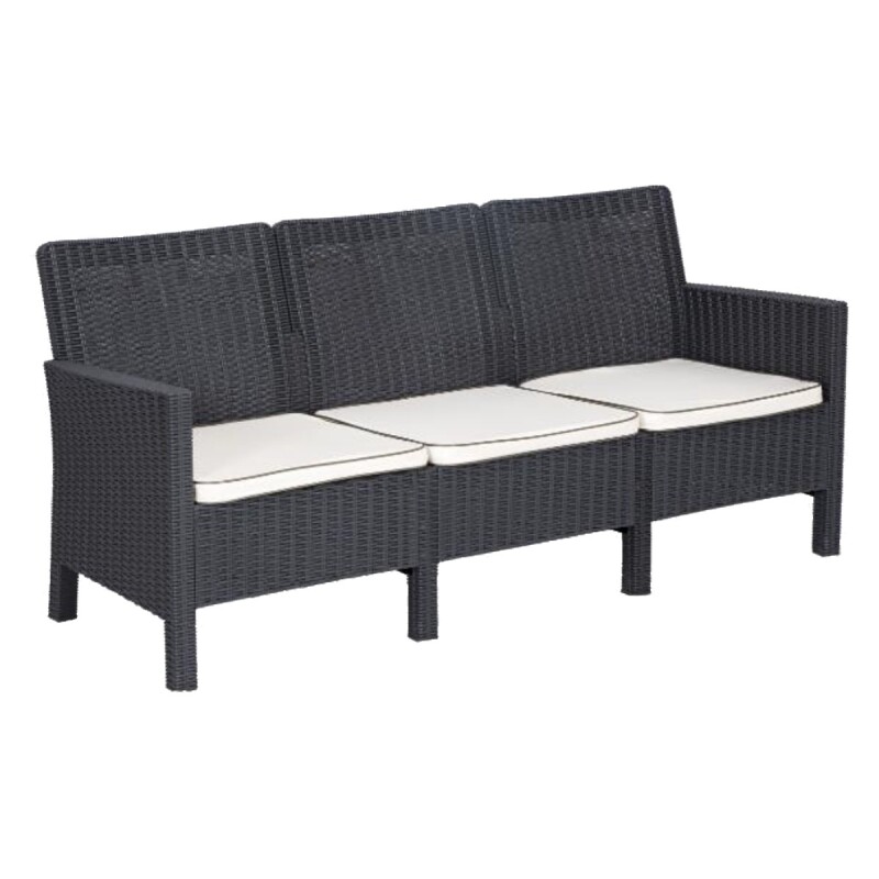 Sofá NOVA exterior resina simil ratan 3 asientos 3 almohadones Sofá NOVA exterior resina simil ratan 3 asientos 3 almohadones
