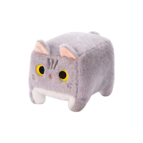 Peluche de gatito cuadrado grande Gris