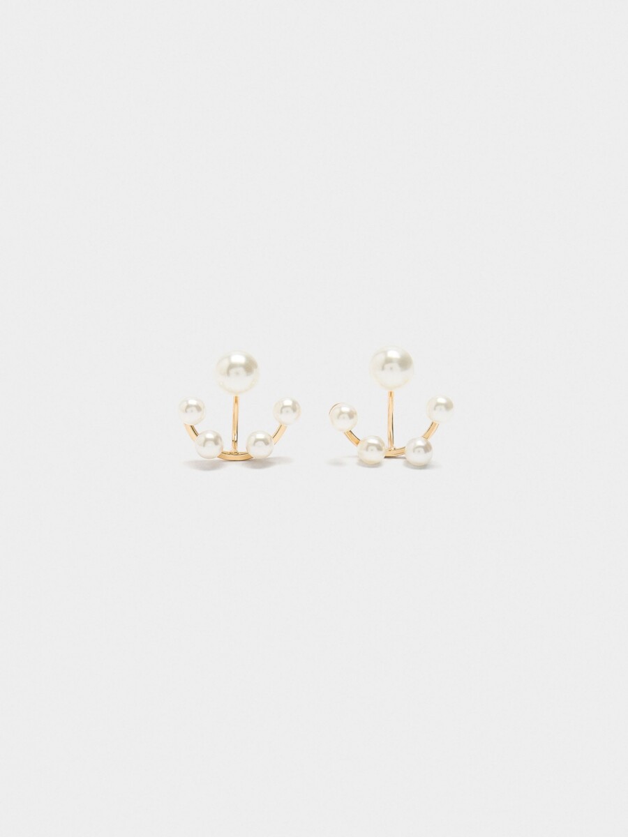 Pendientes Earjacket Con Perlas blanco