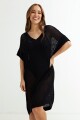 Vestido tejido calado NEGRO