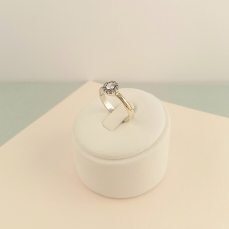 Anillo de plata 925, double en oro 18 ktes y circonias, SOLITARIO. Anillo de plata 925, double en oro 18 ktes y circonias, SOLITARIO.