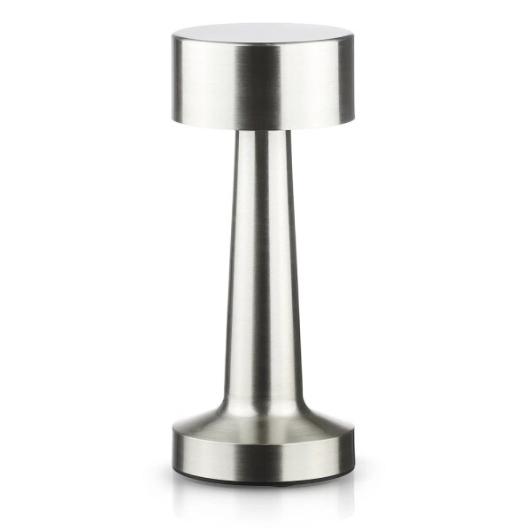 Lampara De Mesa Luz Led Tactil Recargable Usb Regulable Color Variante Plata