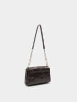 Bolso De Hombro Acolchado Con Solapa burdeos