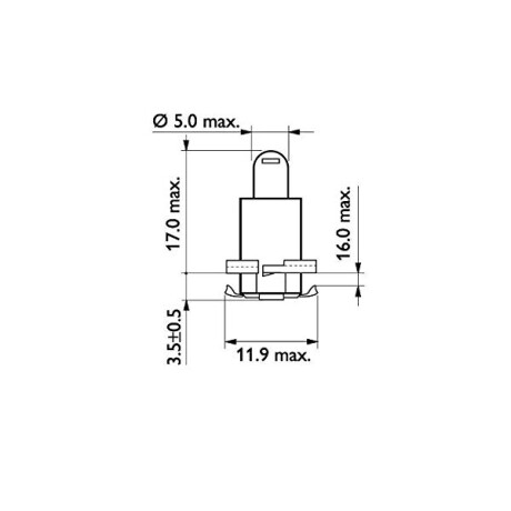 LAMPARA - C/PORTAC.IMP TABLERO 24V 1.2W BAX8.50/2 PHILIPS LAMPARA - C/PORTAC.IMP TABLERO 24V 1.2W BAX8.50/2 PHILIPS